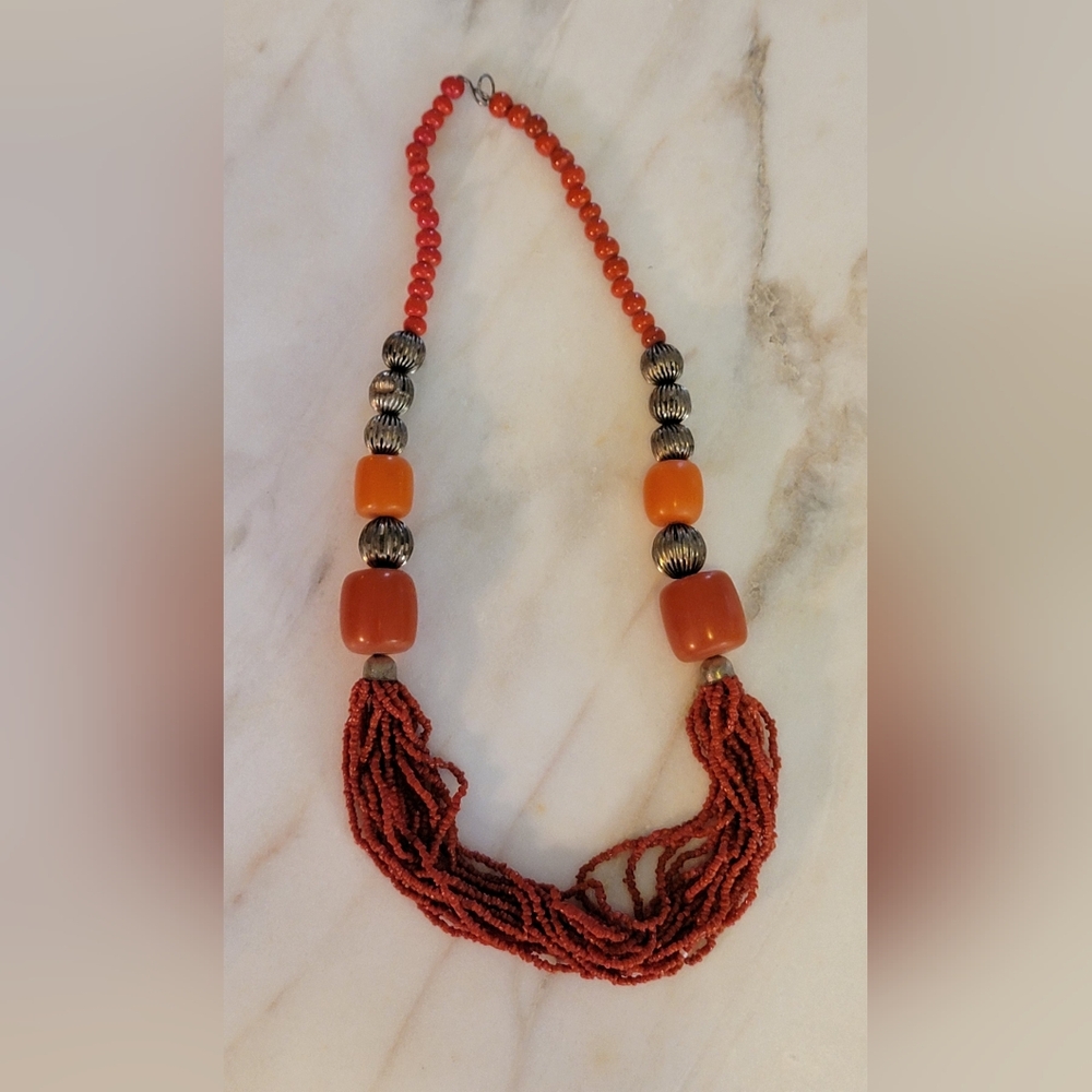 Long Tibetan Beaded Necklace New